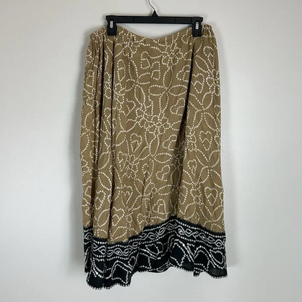 XL Maxi Midi Skirt Patchwork Boho Granny Fairy Whimsy Folk Floral Bead Embellish